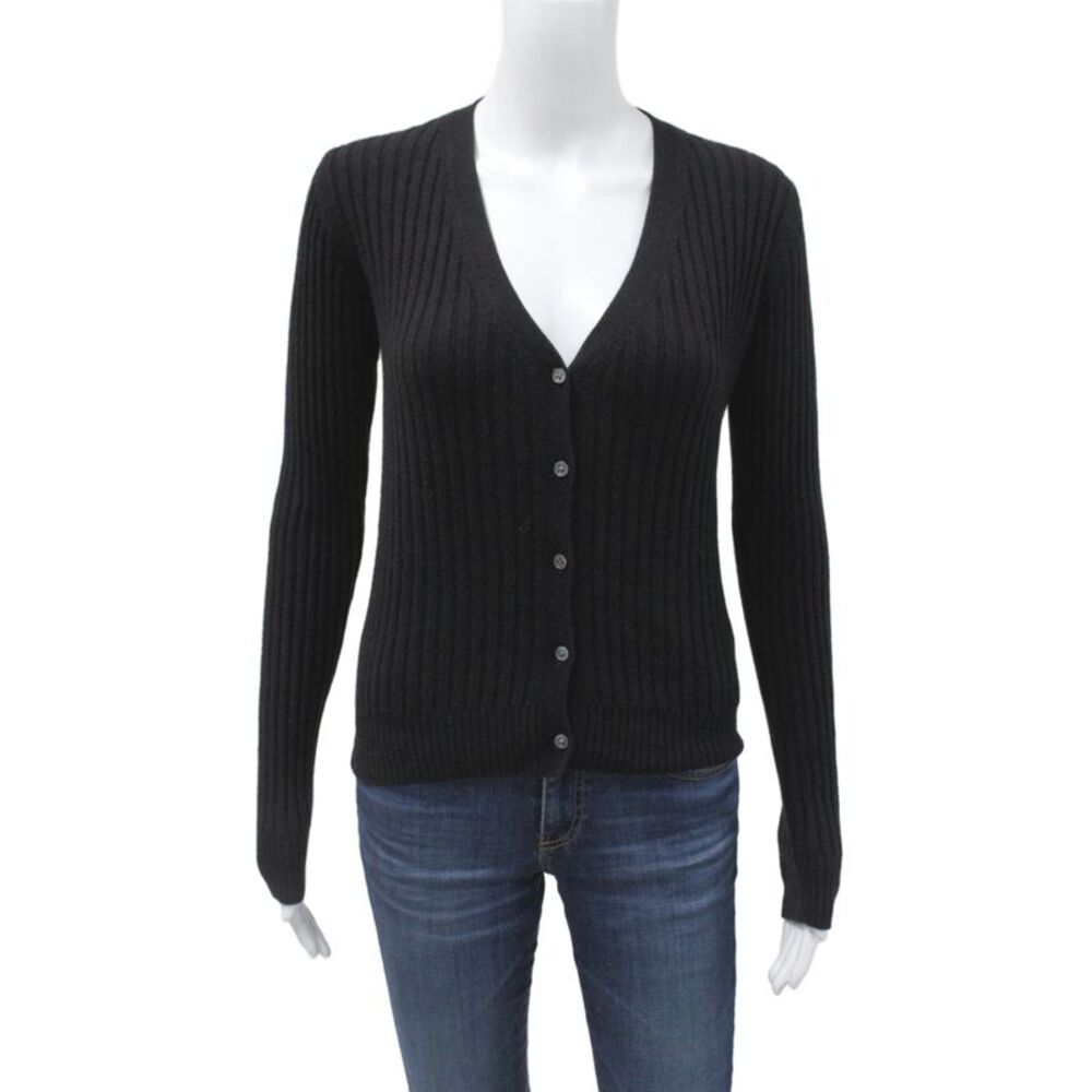 Reformation Womens Cardigan Black V-Neck Recycled Cashmere Long Sleeve Size S